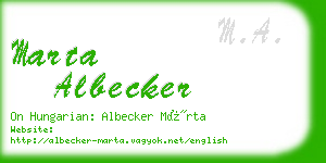 marta albecker business card